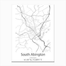 South Abington,United States Minimalist Map Lienzo