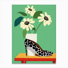 Floral Elegance: Women's Shoes in Blossom Canvas Print