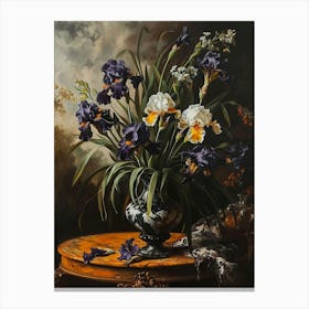 Baroque Floral Still Life Iris 3 Canvas Print