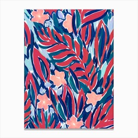 Expressive Canopy Red & Blue Canvas Print