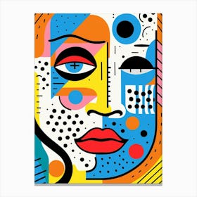 Pastel Geometric Abstract Face 4 Canvas Print