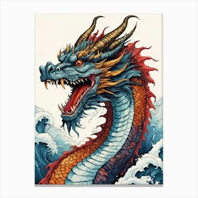 Japanese Dragon Pop Art Style (33) Canvas Print