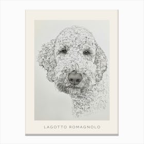 Lagotto Romagnolo Dog Line Sketch 1 Poster Canvas Print