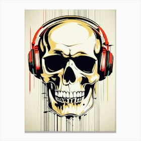 Skull With Headphones 118 Canvas Print