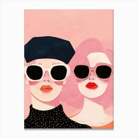 Two Women In Sunglasses 16 Canvas Print