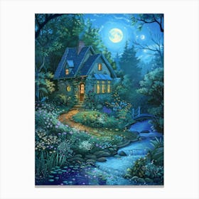 Night At The Cottage Canvas Print