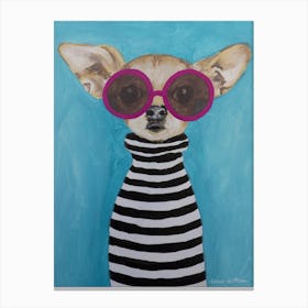 Stripy Chihuahua Canvas Print