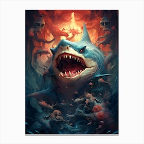 Savage Shark Canvas Print