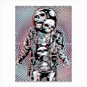 Cosmic Skull Astronaut In Hypnotic Canvas Print