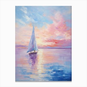 Sailboat At Sunset 13 Canvas Print