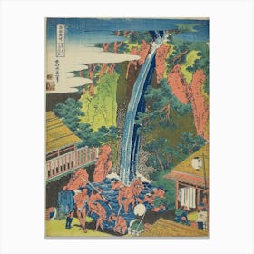 A Journey To The Waterfalls In All The Provinces Pilgrims At Roben Waterfallince, Katsushika Hokusai, Canvas Print
