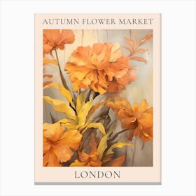 Autumn Flower Market Poster London 2 Canvas Print