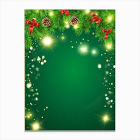 Decorative Frame Green Natale Glow Holiday Bright Traditional Festive Beautiful Light Dec (1) 2 Canvas Print