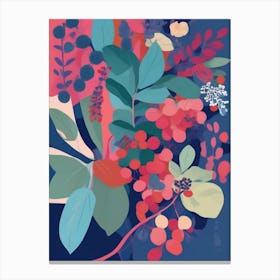 Berries And Leaves Canvas Print