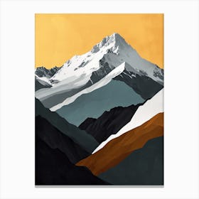 Silent Symphony: Minimalist Mountains Canvas Print