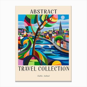 Abstract Travel Collection Poster Dublin Ireland 4 Canvas Print