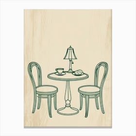 Table And Chairs Vector 1 Canvas Print