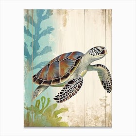 Beach House Sea Turtle  13 Canvas Print