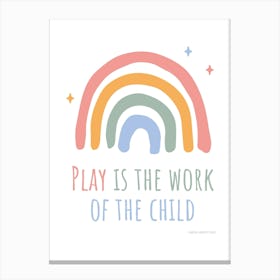 Rainbow Montessori Quote Canvas Print