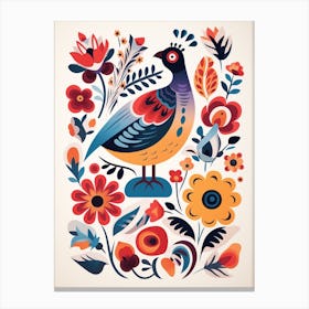 Scandinavian Bird Illustration Pigeon 2 Canvas Print