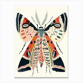 Colourful Insect Illustration Moth 22 Canvas Print