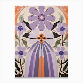 Flower Motif Painting Lilac Canvas Print