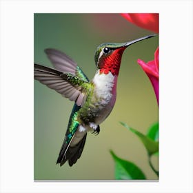 Male Ruby Throated Hummingbird -Reimagined 5 Canvas Print