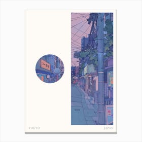 Tokyo Japan 2 Cut Out Travel Poster Canvas Print