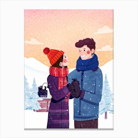 Winter Couple Canvas Print