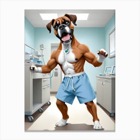 Boxer Dog In Hospital-Reimagined Canvas Print