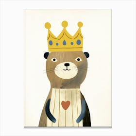 Little Otter 2 Wearing A Crown Canvas Print
