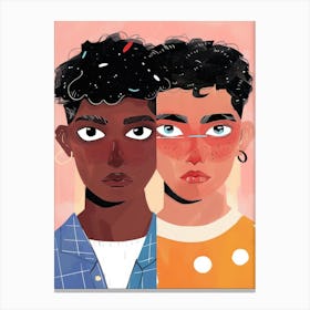 Two Young People Canvas Print