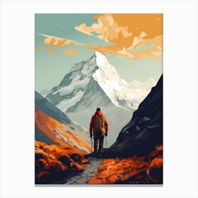 Salkantay Trek Peru 4 Hiking Trail Landscape Canvas Print