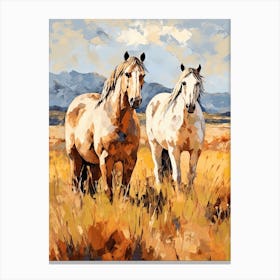 Horses Painting In Andes, Chile 4 Canvas Print