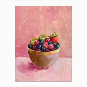 Pink Breakfast Food Acai Bowl 2 Canvas Print