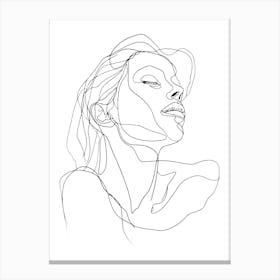 Portrait Of A Woman Minimalist One Line Illustration 4 Canvas Print