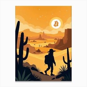 Bitcoin In The Desert Canvas Print