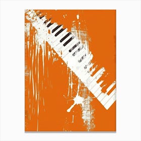 Piano Keys On An Orange Background Canvas Print