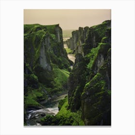 Mossy Icelandic Mountain Valley Canvas Print