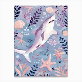 Purple Scalloped Hammerhead Shark 4 Canvas Print