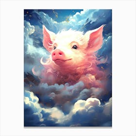 Pig In The Clouds Canvas Print