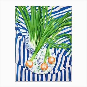 Green Onions Summer Illustration 7 Canvas Print
