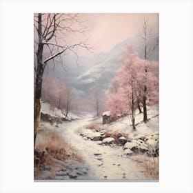 Dreamy Winter Painting Pyrnes National Park France 1 Canvas Print