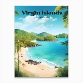 Virgin Islands National Park West Indies Seaside Travel Art Canvas Print