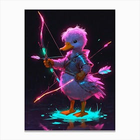 Duck With Bow And Arrow Canvas Print