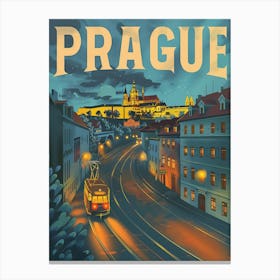 Prague At Night Canvas Print