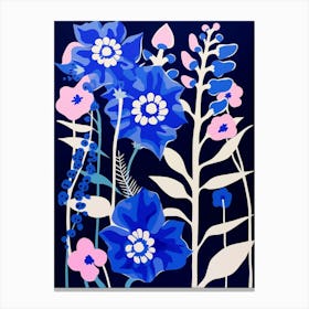 Blue Flower Illustration Foxglove 1 Canvas Print