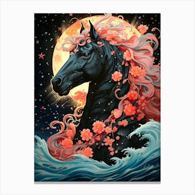 Horse In The Moonlight 2 Canvas Print