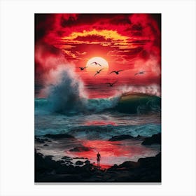 Sunset Over The Ocean 8 Canvas Print