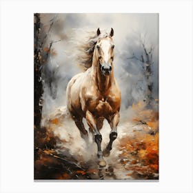 Horse And Mountain Art Canvas Print